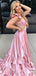 Elegant Pink V-neck Split Side Long Prom Dress,Evening Dress,PD37734