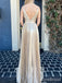 Elegant V-neck Spaghetti Strap A-line Long Prom Dress,Evening Dress,PD37738