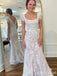 Elegant Square Lace Mermaid Long Prom Dress,Evening Dress,PD37742