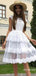 Elegant White Lace A-line Short Mini Homecoming Dress, HD32650