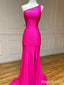 Elegant One Shoulder Mermaid Split Side Long Prom Dress,Evening Dress,PD37791