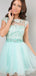 See Through Lace Appliques A-line Short Mini Homecoming Dress, HD32651