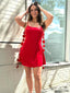 Simple Spaghetti Strap A-line Short Mini Homecoming Dress, HD3250