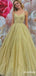 Elegant V-neck Spaghetti Strap A-line Long Prom Dress,Evening Dress,PD37781