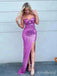 Sparkly Sequins Spaghetti Strap Split Side A-line Long Prom Dress,PD37834