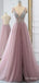 Elegant V-neck Backless A-line Long Prom Dress,Evening Dress,PD37805