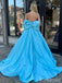 Elegant Square Spaghetti Strap A-line Long Prom Dress,Evening Dress,PD37819