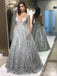 Gorgeous V-neck Backless Lace A-line Long Prom Dress,PD37903