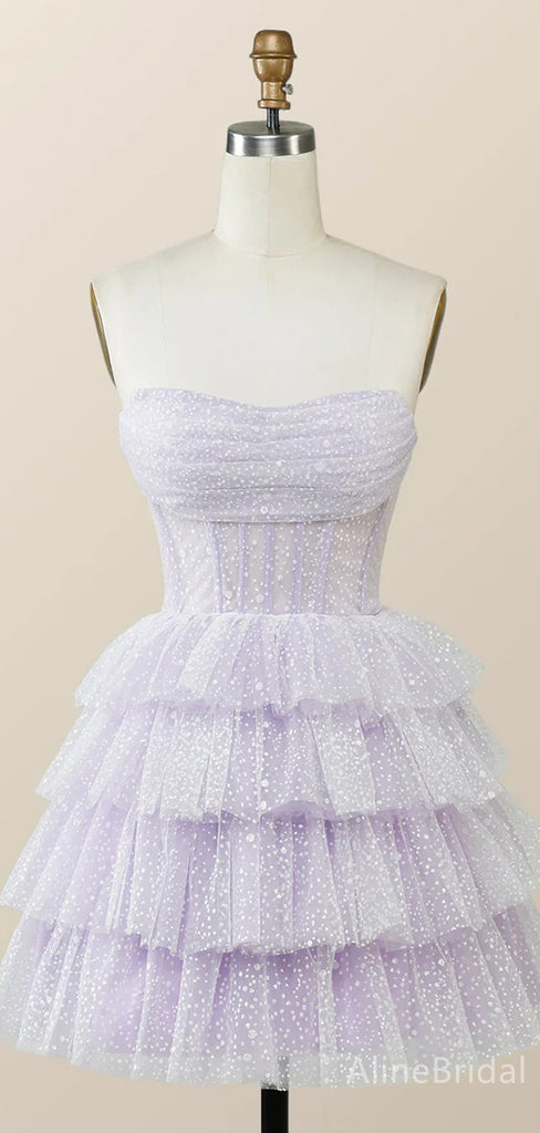 Elegant Strapless A-line Short Mini Homecoming Dress, HD32680