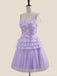 Elegant Square Lace A-line Short Mini Homecoming Dress, HD32681