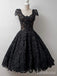 Elegant Black Lace A-line Short Mini Homecoming Dress, HD32690