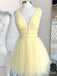 Elegant V-neck A-line Short Mini Homecoming Dress, HD32691