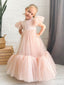 Cute Ruffles A-line Long Flower Girl Dresses, FGS156