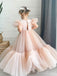 Cute Ruffles A-line Long Flower Girl Dresses, FGS156