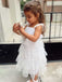 Simple Spaghetti Strap A-line Long Flower Girl Dresses, FGS158