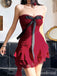 Sexy Burgundy Strapless A-line Short Homecoming Dress, HD32767