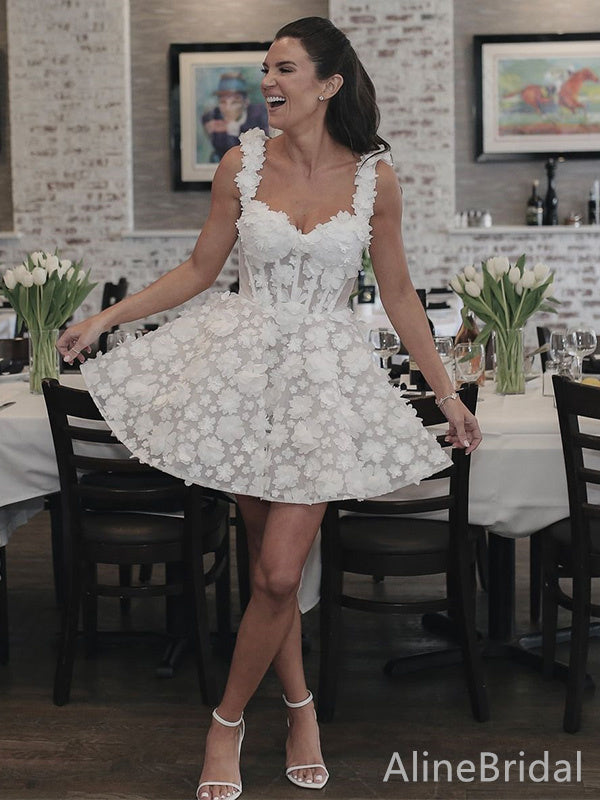 Gorgeous White Lace A-line Short Homecoming Dress, HD32775