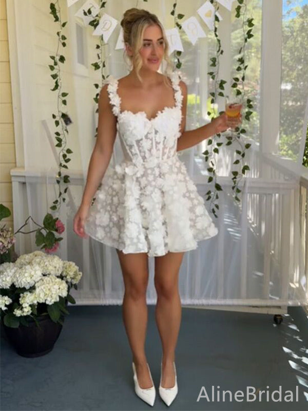 Gorgeous White Lace A-line Short Homecoming Dress, HD32775