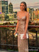 Sparkly Sequins V-neck Spaghetti Strap Mermaid Long Prom Dress,PD37985