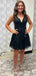 Elegant V-neck A-line Short Mini Homecoming Dress, HD3148