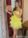 Gorgeous Yellow A-line Short Homecoming Dress, HD32787