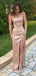 Simple Spaghetti Strap Split Side Mermaid Long Prom Dress,PD38012