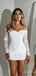 Elegant V-neck Off-Shoulder Strapless A-line Short Homecoming Dress, HD32781