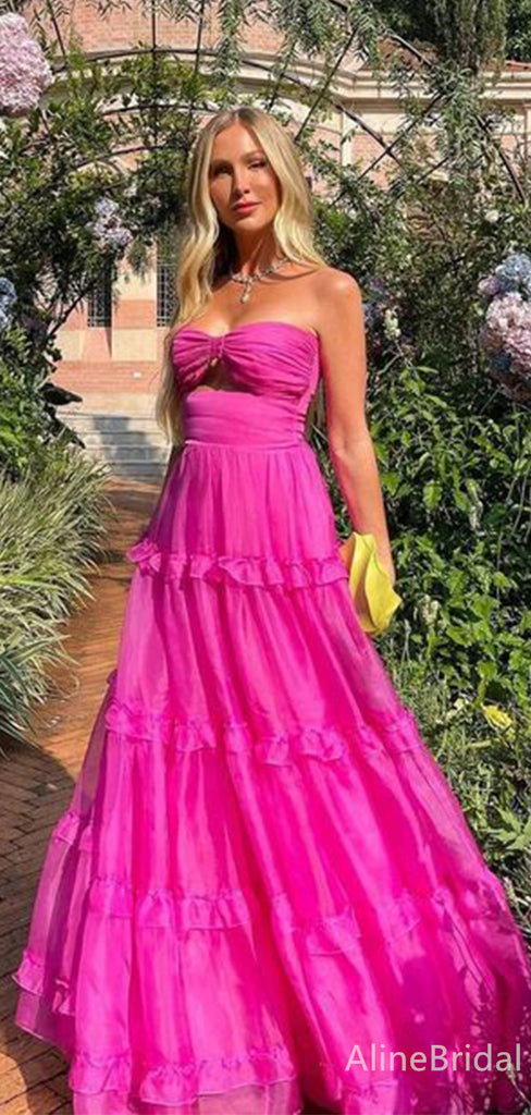 Sexy Sweatheart Strapless A-line Long Prom Dress,PD38000