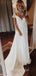 Elegant V-neck A-line Long Wedding Dresses,WD3056