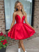 Sexy Deep V-neck Strapless A-line Short Homecoming Dress, HD32793