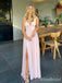 Elegant V-neck Split Side A-line Long Prom Dress,PD38027