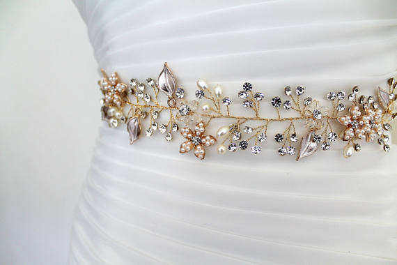 ruhuadgb Wedding Belt Eye-catching Elegant Wedding Dress Girdle with Rose  Flower Fine Texture Great for Ladies