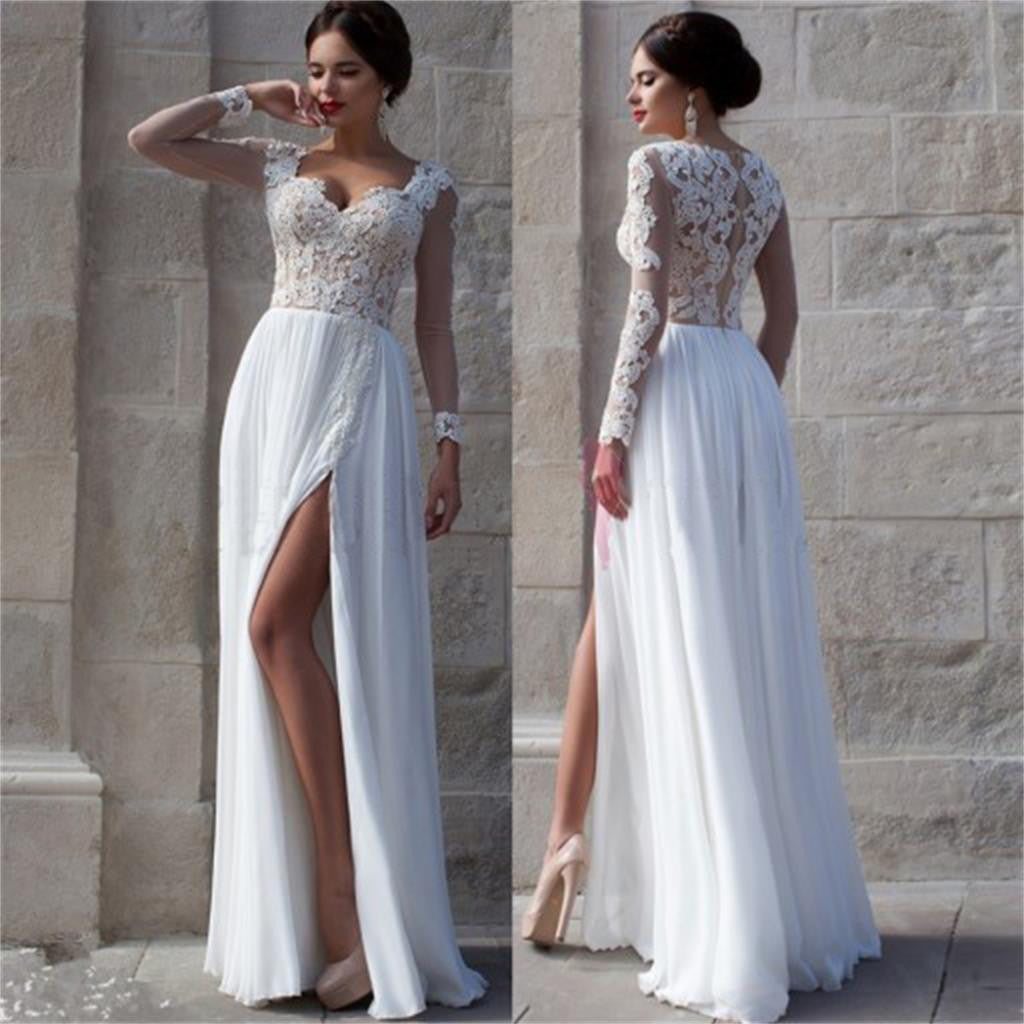 Louis Novias Plus Size Lace Wedding Dress Exquisite Embroidery Slim A-Line  Beach Dress For Wedding Party Lace Up Crystal Sashes