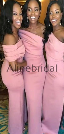 Light Pink Satin Chiffon Halter Jumpsuit Bridesmaid Dresses, WG20 –  AlineBridal