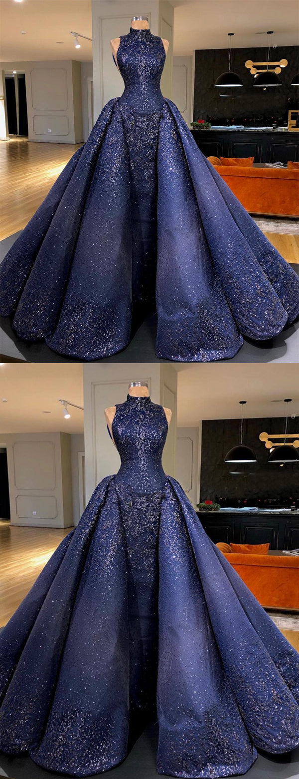 Navy Blue Navy Blue Ball Gown by HER CLOSET for rent online | FLYROBE