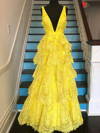 Elegant Yellow Satin High Low Sleeveless Simple Ball Gown Long
