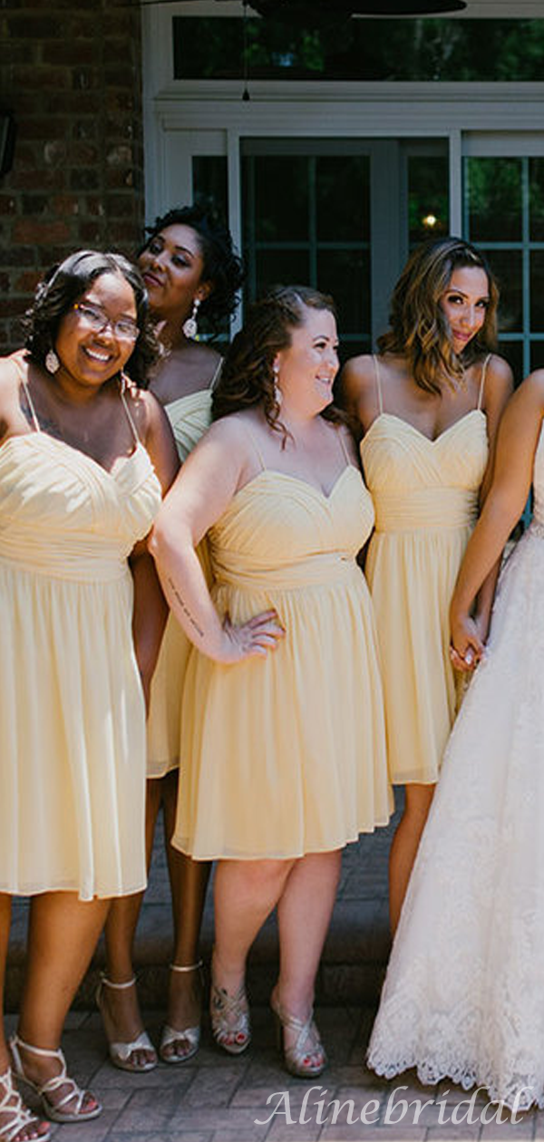 bright yellow bridesmaid dresses